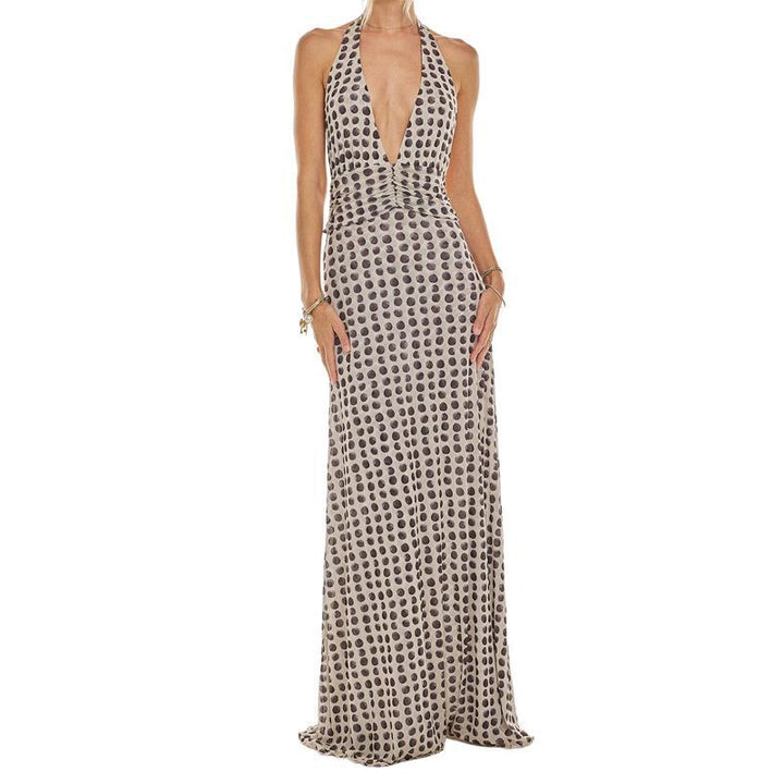 NATALIA™ - Chic Sleeveless Halter Backless Maxi Dress