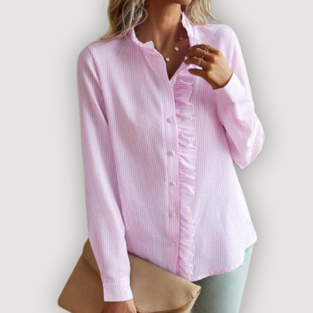 CLARA – RUFFLE TRIM BLOUSE