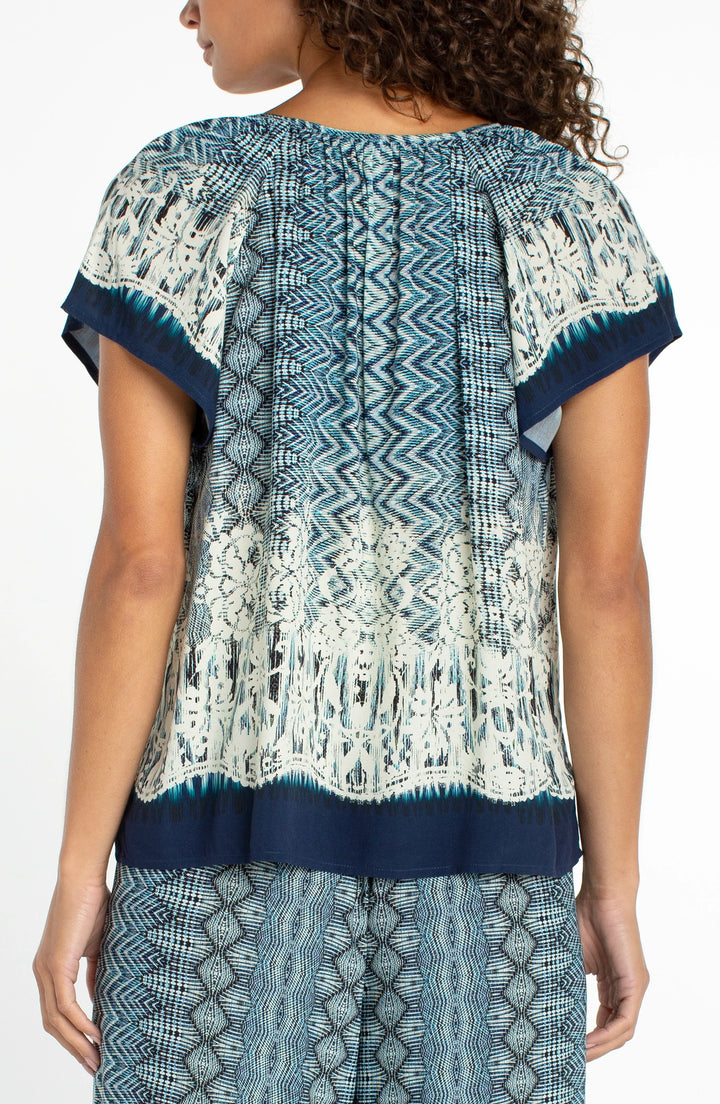 WOVEN TOP WITH FRONT TIE