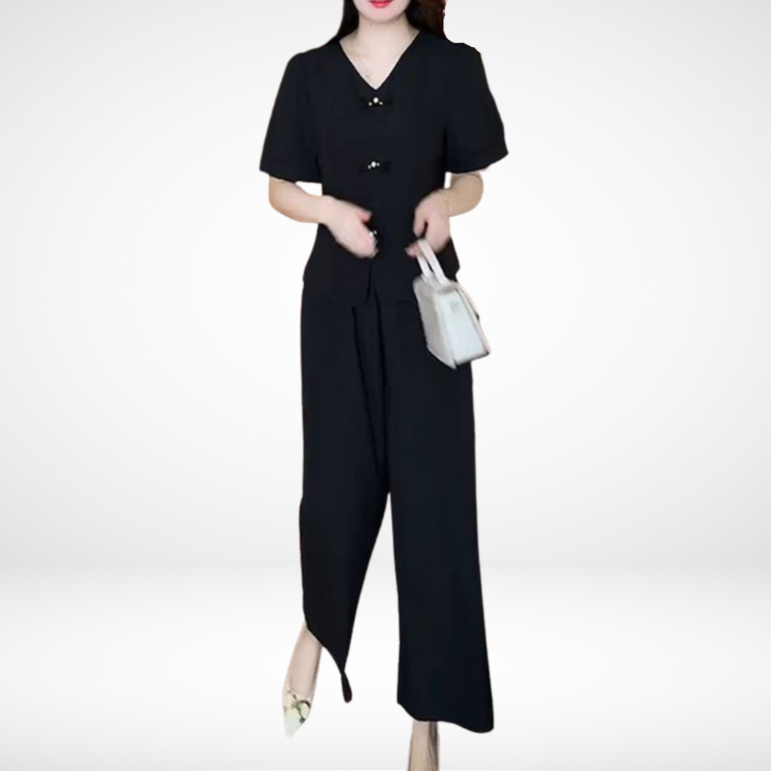 Elsie™ Elegant Short-Sleeve Two-Piece Set